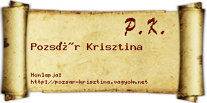 Pozsár Krisztina névjegykártya