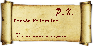 Pozsár Krisztina névjegykártya