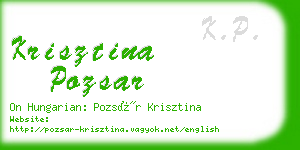 krisztina pozsar business card